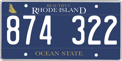 RI license plate 874322