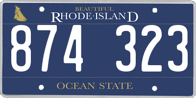 RI license plate 874323