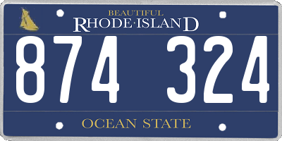 RI license plate 874324