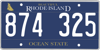 RI license plate 874325