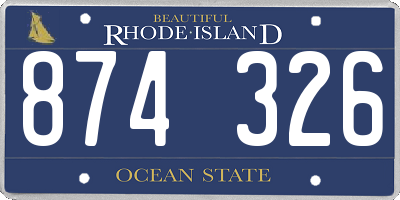 RI license plate 874326