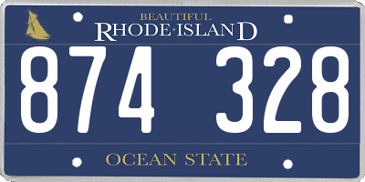 RI license plate 874328