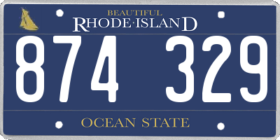 RI license plate 874329