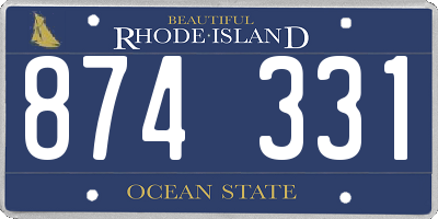 RI license plate 874331