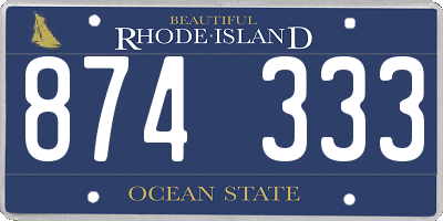 RI license plate 874333