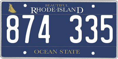 RI license plate 874335