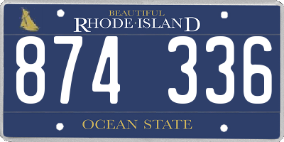 RI license plate 874336