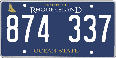 RI license plate 874337