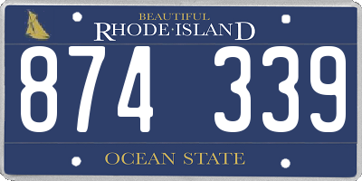 RI license plate 874339