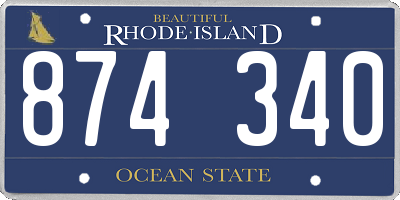 RI license plate 874340