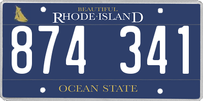 RI license plate 874341