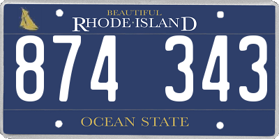 RI license plate 874343