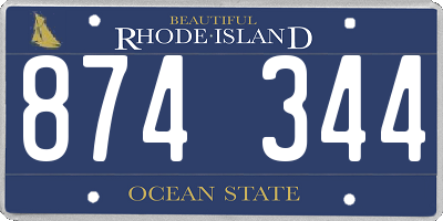 RI license plate 874344