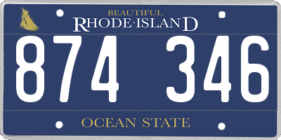 RI license plate 874346