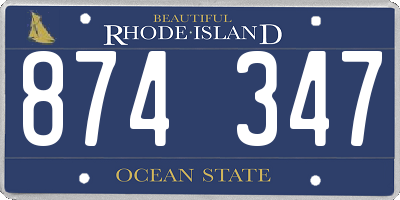 RI license plate 874347