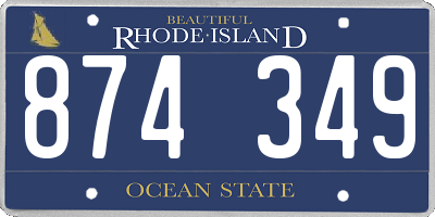 RI license plate 874349