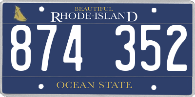 RI license plate 874352