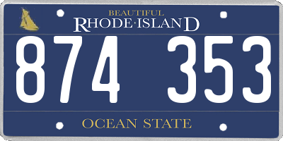 RI license plate 874353