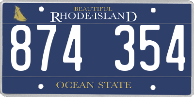 RI license plate 874354