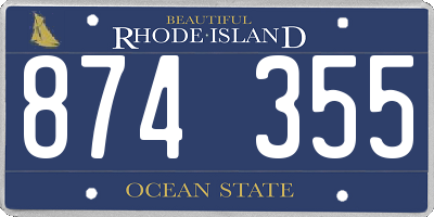 RI license plate 874355