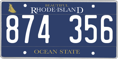 RI license plate 874356