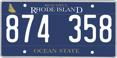 RI license plate 874358