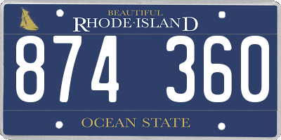 RI license plate 874360