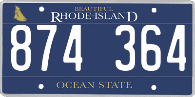 RI license plate 874364
