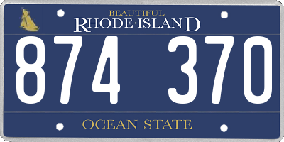 RI license plate 874370