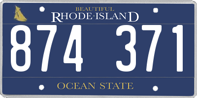 RI license plate 874371