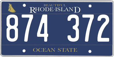 RI license plate 874372