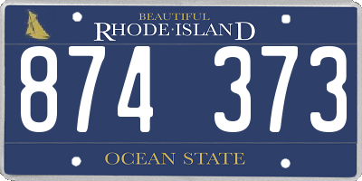 RI license plate 874373