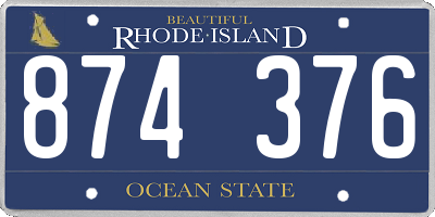 RI license plate 874376