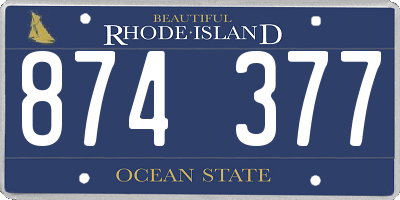 RI license plate 874377