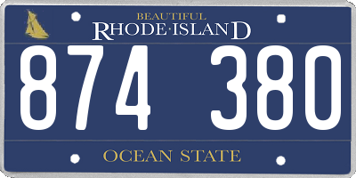 RI license plate 874380