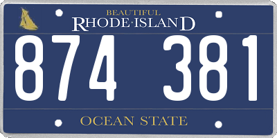 RI license plate 874381