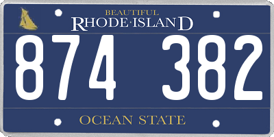 RI license plate 874382