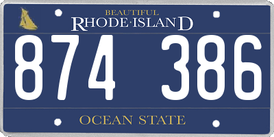 RI license plate 874386