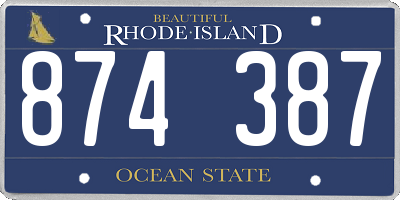RI license plate 874387