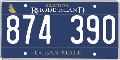 RI license plate 874390