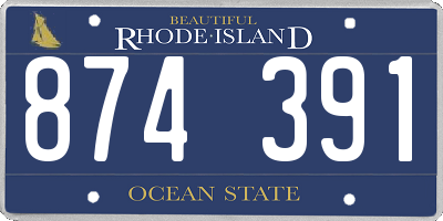 RI license plate 874391