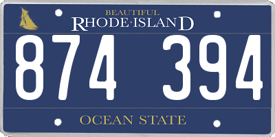 RI license plate 874394