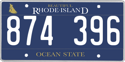 RI license plate 874396