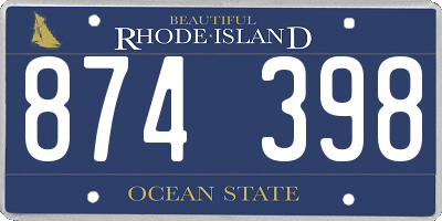 RI license plate 874398