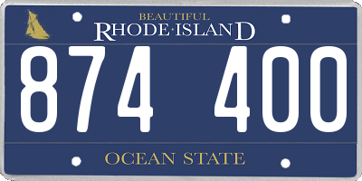 RI license plate 874400