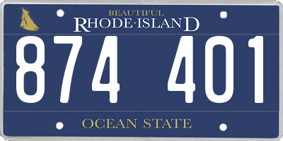 RI license plate 874401