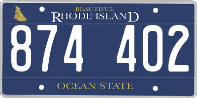 RI license plate 874402