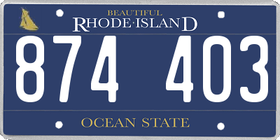 RI license plate 874403