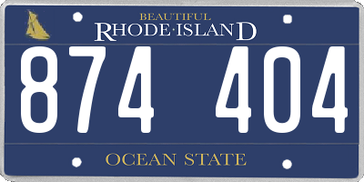 RI license plate 874404