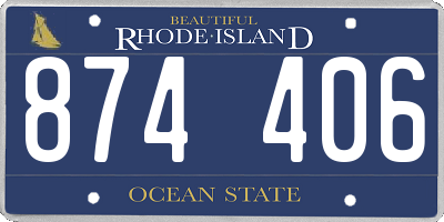 RI license plate 874406